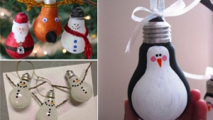 Illustration : "De simples ampoules usagées pour concevoir 33 décorations pour votre sapin de Noël"