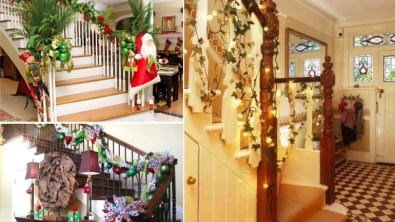 Illustration : "34 astuces pour décorer vos escaliers à Noël"