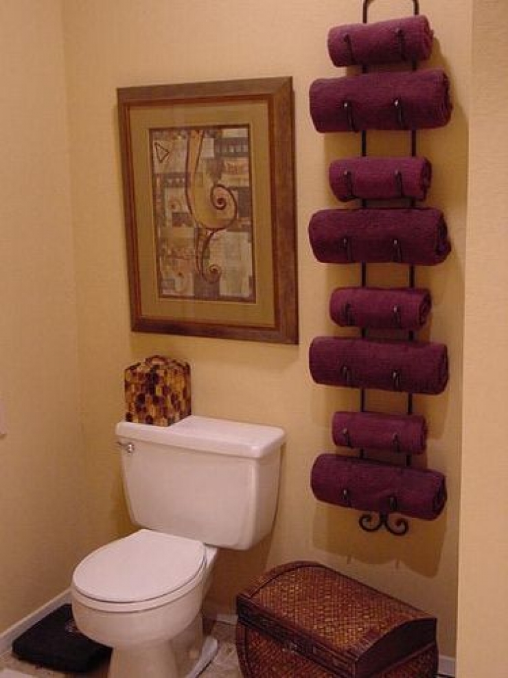 Support de rangement pour serviettes de toilette en fer Étagère de